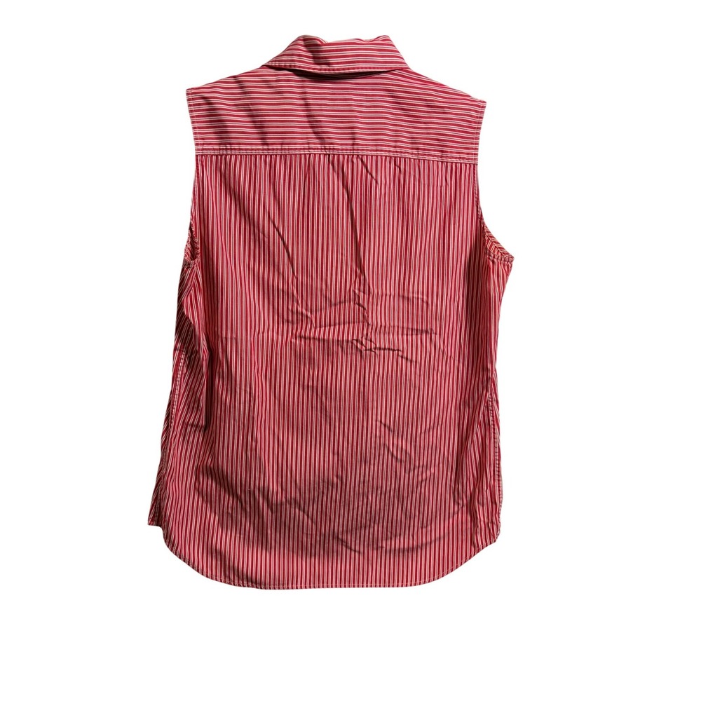 Ralph Lauren Polo Sport Womens Red White Striped Sleeveless Shirt 10 americana - Picture 2 of 7